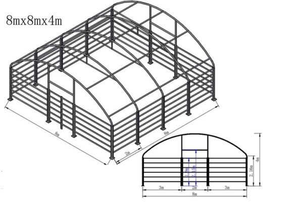 Namiot zagroda dla zwierząt 8x8m